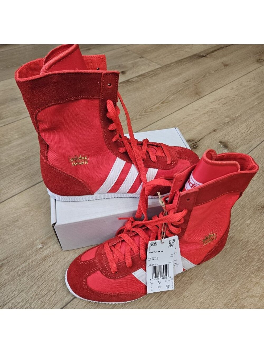adidas Originals Japan H Red White Gold Metallic Womens Boxing Shoes JR8121 Sz 6